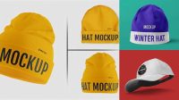 2843+ Winter Hat PSD Mockup Half Side View High-Resolution Editable PSD