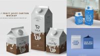 2844+ 1L Carton Box For Milk PSD Mockup Downloadable PSD Design Template