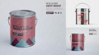 2845+ 1L Metallic Paint Bucket PSD Mockup PSD for Creative Projects