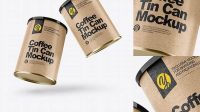 2847+ Two Coffee Tin Cans with Kraft Label PSD Mockup Best Free Mockup PSD