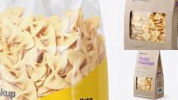 2848+ Kraft Bag with Fiocchi Rigati Pasta PSD Mockup Half Side View Layered PSD for Easy Editing