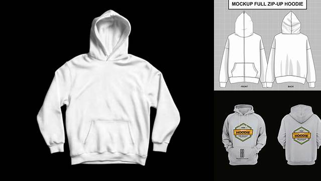 2849+ Half-Zip Hoodie PSD Mockup Halfside View Custom Graphic Resource Free Download