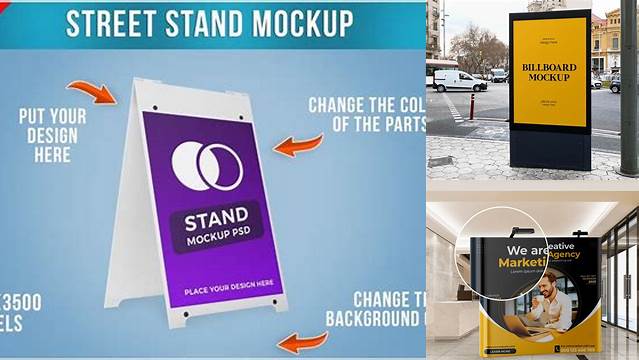 2850+ Matte Street Stand PSD Mockup Digital Download PSD for Free