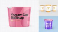 2852+ Plastic Yogurt Cup with Matte Lid PSD Mockup PSD for Creative Projects