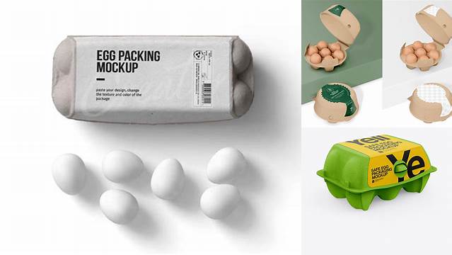 2854+ Egg Carton PSD Mockup Front 3/4 View Download Free PSD