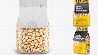 2855+ Conchiglie Pasta with Paper Label PSD Mockup Front View Elegant and Stylish Mockup