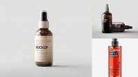 2859+ Amber Spray Bottle Mockup Free Fully Layered PSD Freebie