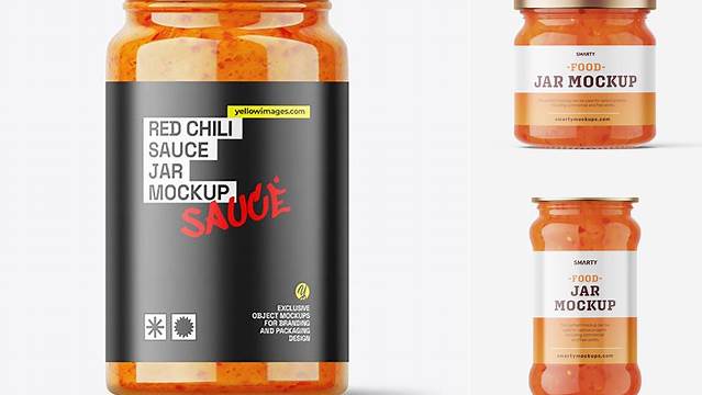 286+ Chilli Sauce Jar PSD Mockup High-Angle Shot Download Free PSD