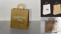 286+ Kraft Paper Shopping Bag PSD Mockup Half Side View Exclusive Free Photoshop Asset