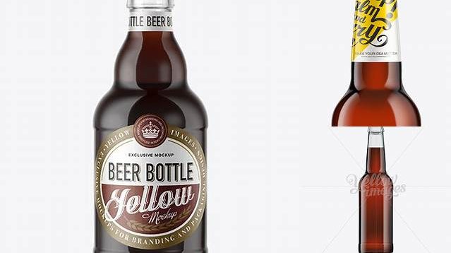 2860+ 330ml Beer Bottle with Brown Ale PSD Mockup Creative Photoshop Resources