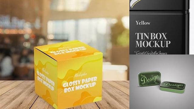 2860+ Glossy Tin Box PSD Mockup Front View Download Premium Free PSD