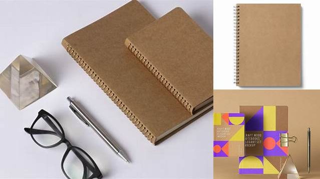 2860+ Kraft Notebook with Pen PSD Mockup Professional Graphic PSD Download