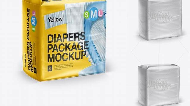 2862+ Diapers Large Package Half Side View PSD Mockup Creative Layered Design File