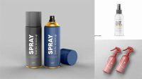 2864+ Aerosol Bottle with Clear Cap PSD Mockup Elegant PSD Mockup