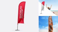 2864+ Beach Flag Mockup Exclusive PSD Design Freebie