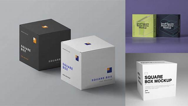 2864+ Matte Square Box PSD Mockup Front View Creative and Modern PSD Freebie