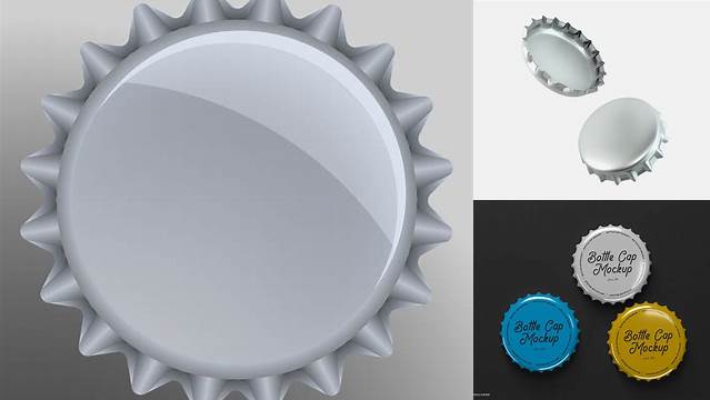 2864+ Metallic Bottle Cap Top View Photoshop PSD Free for Designers