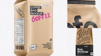 2865+ Kraft Coffee Bag With Tin-Tie PSD Mockup Half Side View High-Resolution Graphic