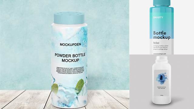 2867+ Blue Bottle with Powder PSD Mockup Exclusive Layered PSD Mockup