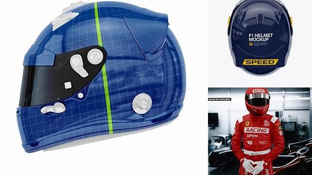 2867+ F1 Helmet PSD Mockup Top View Unique High-Resolution PSD