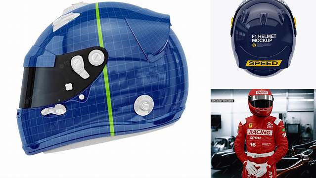 2867+ F1 Helmet PSD Mockup Top View Unique High-Resolution PSD