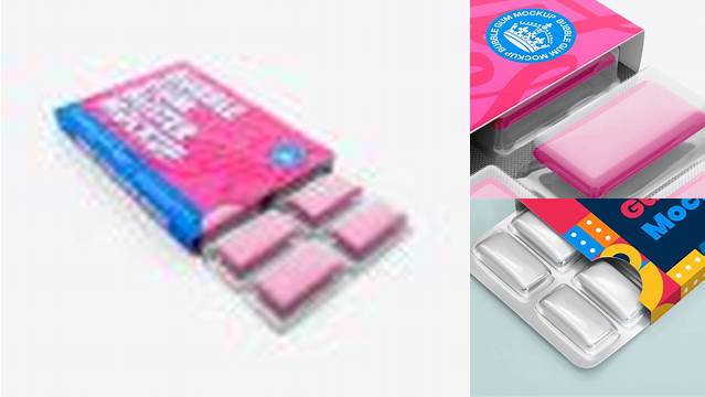 2868+ Chewing Gum in Blister Package PSD Mockup Top Half-side View Photoshop Freebie