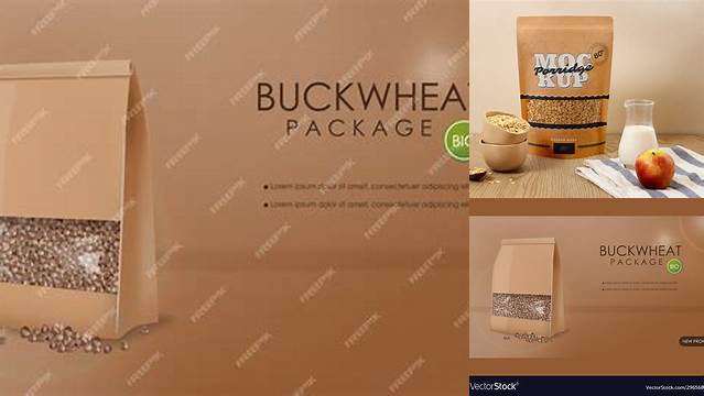 2871+ Buckwheat Package PSD Mockup Easy Editable