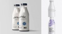 2872+ Matte Milk Bottle with Paper Lid PSD Mockup Include TIFF