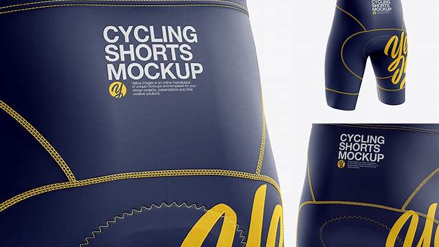 2873+ Men’s Cycling Shorts v2 PSD Mockup Back Left Half Side View Elegant Photoshop Mockup