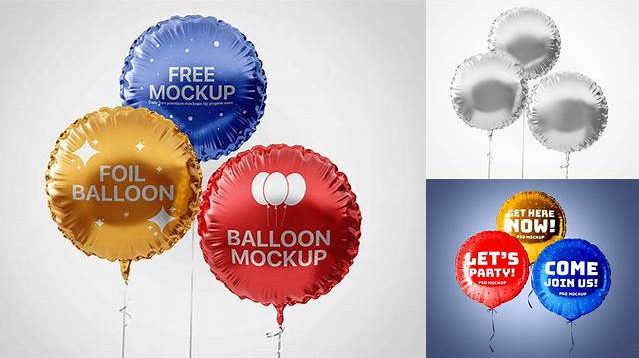 2876+ Transparent Round Foil Balloon PSD Mockup Custom Mockup PSD for Free