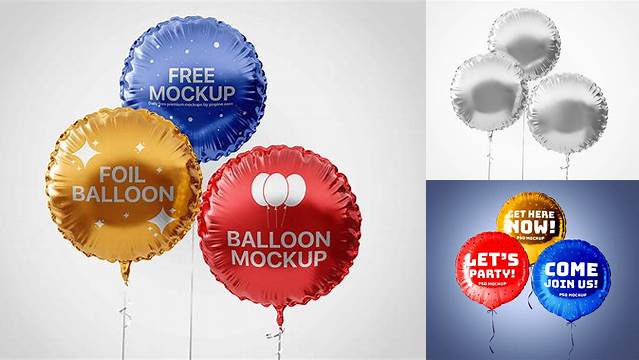 2876+ Transparent Round Foil Balloon PSD Mockup Custom Mockup PSD for Free