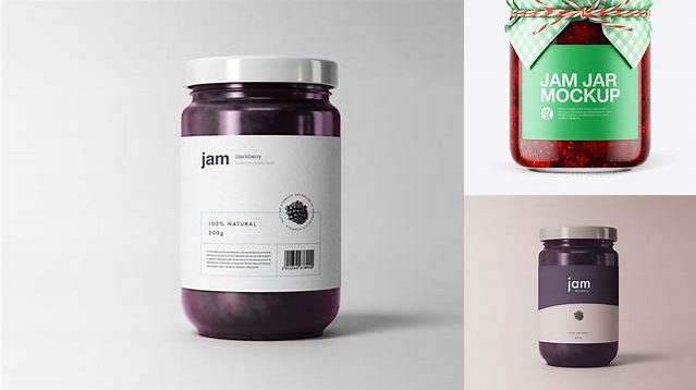 2878+ Glass Strawberry Jam Jar PSD Mockup Unique Free Photoshop Files