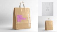 2878+ Kraft Shopping Bag Front View Free Smart Object Templates