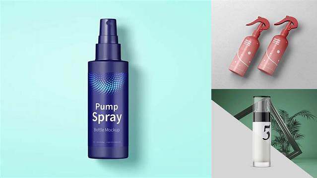 288+ 100ml Pump Spray Bottle PSD Mockup Creative Free Photoshop Template