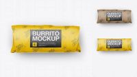 2882+ Burrito Wrapper PSD Mockup Top View Creative Design Mockup