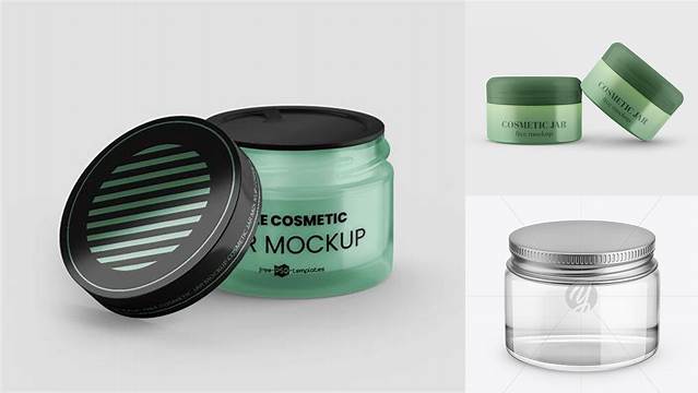 2882+ Clear Glass Cosmetic Jar PSD Mockup Download Free PSD