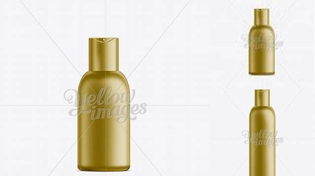 2882+ Gold Plastic Cosmetic Bottle with Lid 100 ml Free PSD for Designers