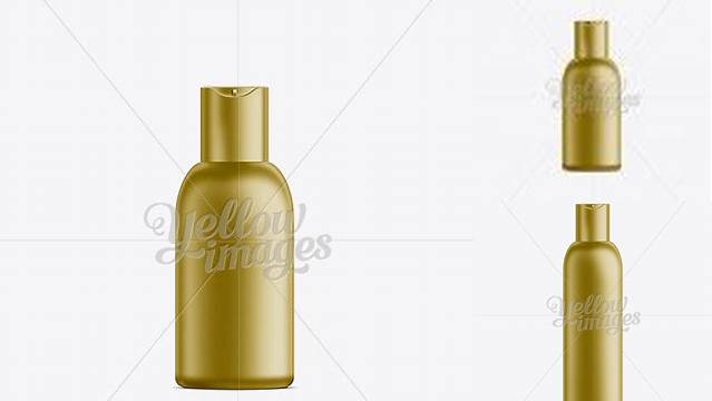 2882+ Gold Plastic Cosmetic Bottle with Lid 100 ml Free PSD for Designers