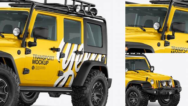 2884+ Jeep Wrangler PSD Mockup Left Half Side View PSD for Creative Projects