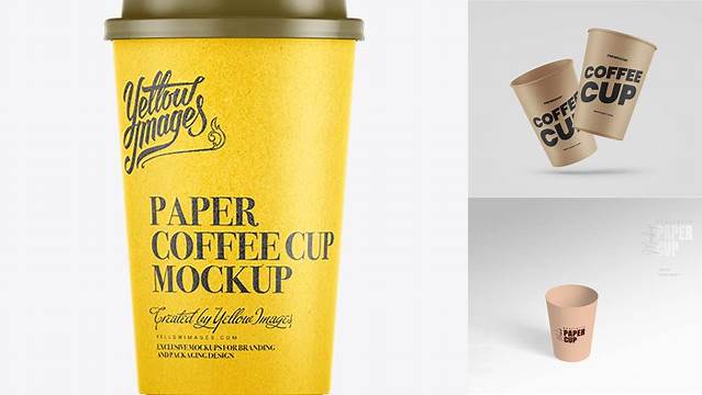 2886+ 400ml Kraft Paper Cup PSD Mockup Premium Freebie for Designers