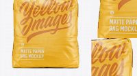 2889+ 5 kg Matte Paper Bag PSD Mockup Front View Free Downloadable PSD