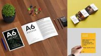 2890+ A6 Brochure Mockup PSD Download