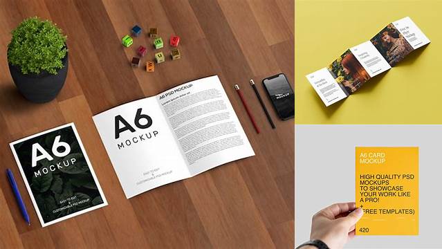 2890+ A6 Brochure Mockup PSD Download