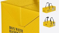 2890+ Glossy Box With Handles PSD Mockup Half Side View High-Angle Shot Premium Free Graphic Resource