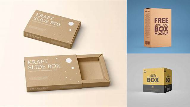 2890+ Glossy Kraft Paper Box PSD Mockup Front View Fully Editable Photoshop PSD Free Download