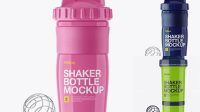 2891+ Glossy Shaker Bottle With Blender Ball PSD Mockup Creative Layered Design File