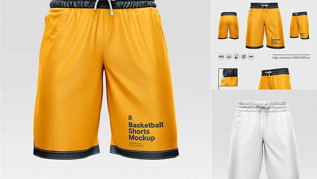 2891+ Men’s Basketball Shorts PSD Mockup Front View Creative PSD Resources