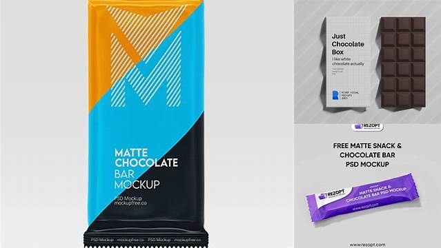 2892+ Matte Chocolate Bar PSD Mockup Easy-to-Use PSD Template