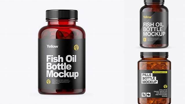 2894+ Amber Fish Oil Bottle PSD Mockup Modern PSD Templates