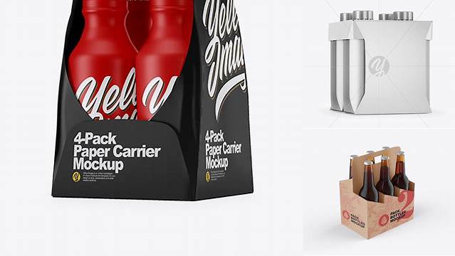 2895+ Matte 4-Pack Paper Carrier PSD Mockup Customizable PSD Templates